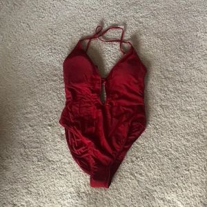 Red Wine One Piece Swimsuit